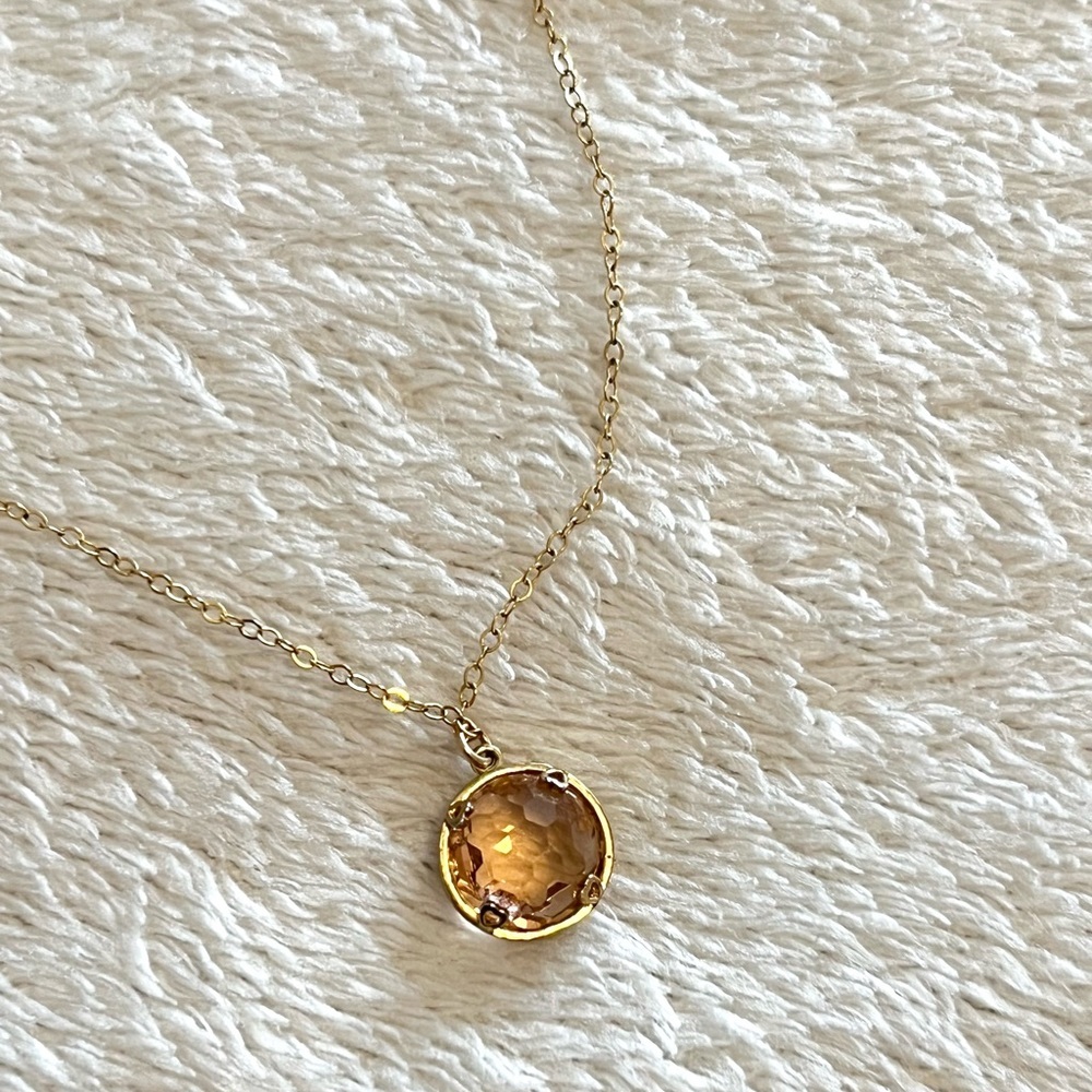 Gold Filled Glass Pendant Necklace - Picture 5 of 5